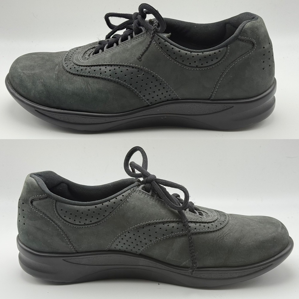 SAS Walk Easy Charcoal Nubuck Leather Walking Shoes Womens 9 M Made in USA